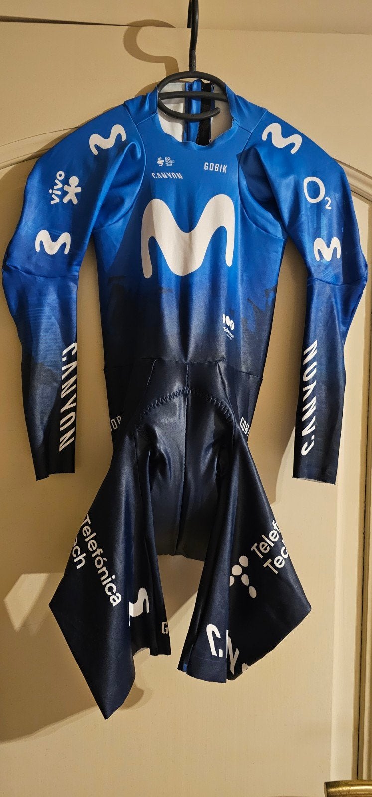 Tijdritpak team Movistar, Fietsen en Brommers, S, Heren, Ophalen of Verzenden, Zo goed als nieuw