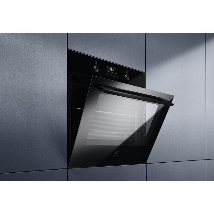 ONGEBRUIKT - Electrolux KOFGH40BK - Heteluchtoven Zwart, Elektronische apparatuur, Ovens, Nieuw, Inbouw, Oven met grill, 45 tot 60 cm
