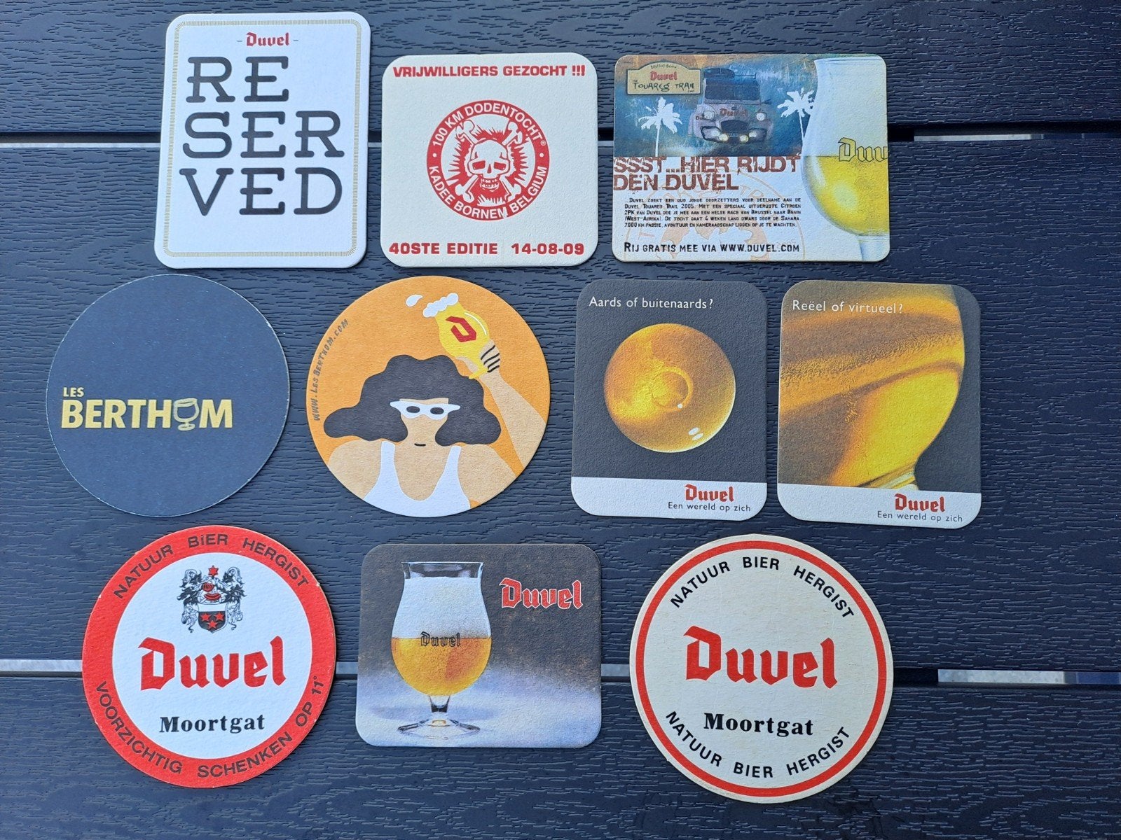 Duvel moortgat lot van 10 verschillende bierviltjes, Verzamelen, Ophalen of Verzenden, Duvel