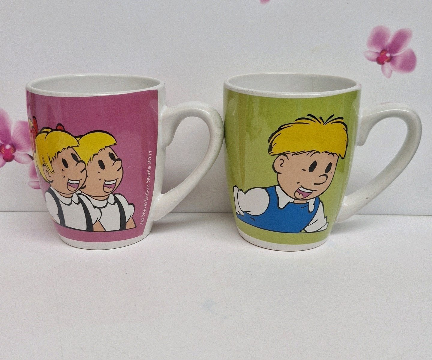 💚 Jommeke en Annemieke en Rozemieke Mokken 🩷, Enlèvement ou Envoi, Mug, Vintage, Céramique