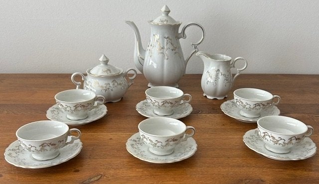 Prachtig Art Nouveau Koffieservies - 6 personen, Ophalen