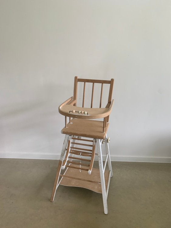 Retrait GRATUIT : chaise pour bébé en bois (DIY/Upcycling), Enlèvement, Comme neuf, Chaise(s)