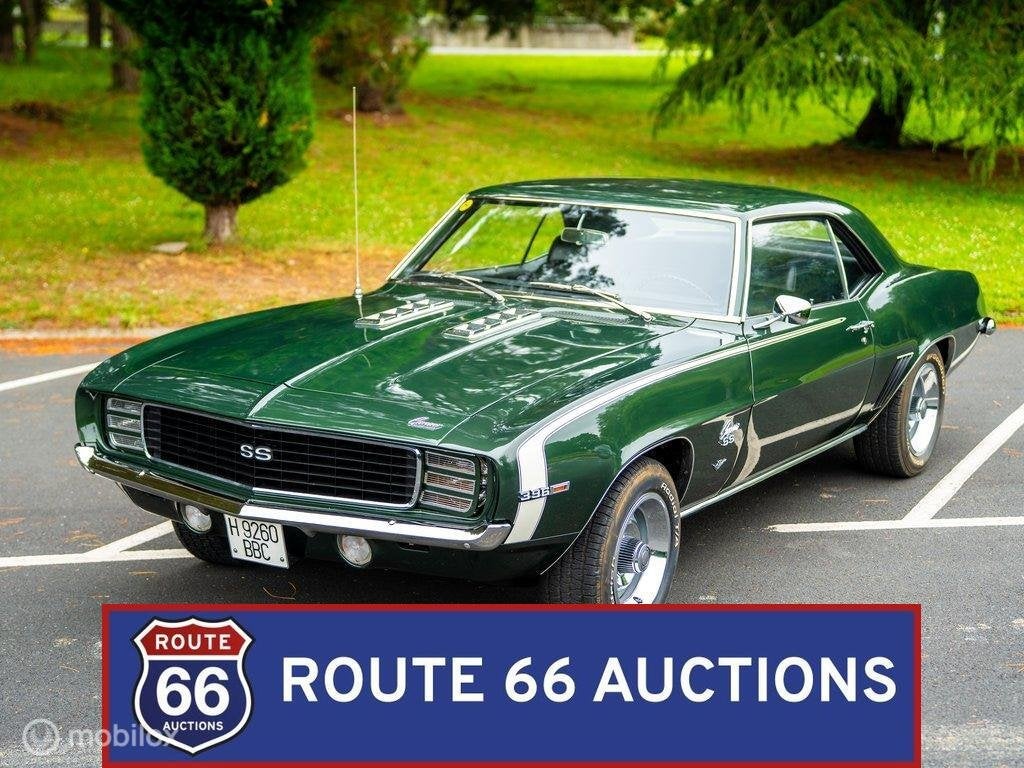 Chevrolet Camaro SS 396 | 1969 | Route 66 Auctions, Auto's, Chevrolet, Zwart, Bedrijf, Handgeschakeld