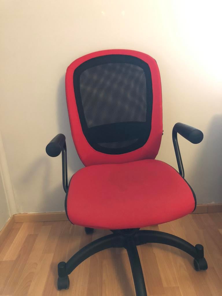 Bureaustoel rood, Ophalen, Gebruikt, Rood, Bureaustoel