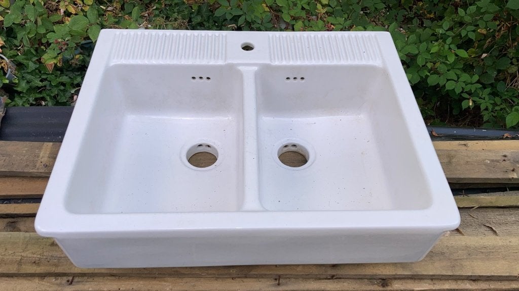 évier 2 bacs avec façade visible, Moins de 100 cm, Comme neuf, Enlèvement, 50 à 100 cm