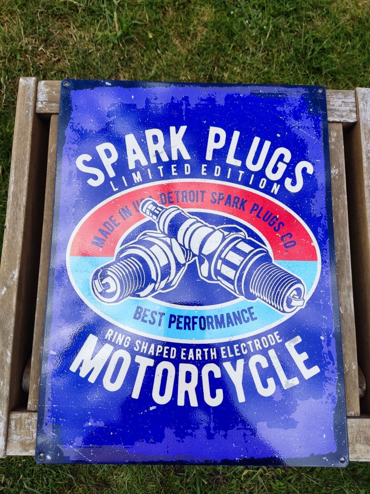 Panneau mural en métal pour moto Sparkplugs Detroit, Enlèvement ou Envoi