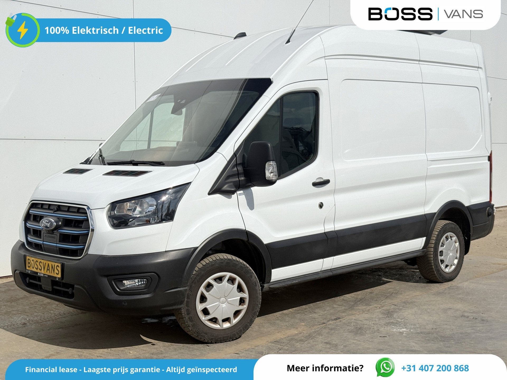 Ford E-Transit 68kWh 184PK L2H3 317km WLTP 97.3% (SOH) BEV S, Auto's, Bestelwagens en Lichte vracht, Bedrijf, Te koop, ABS, Achteruitrijcamera