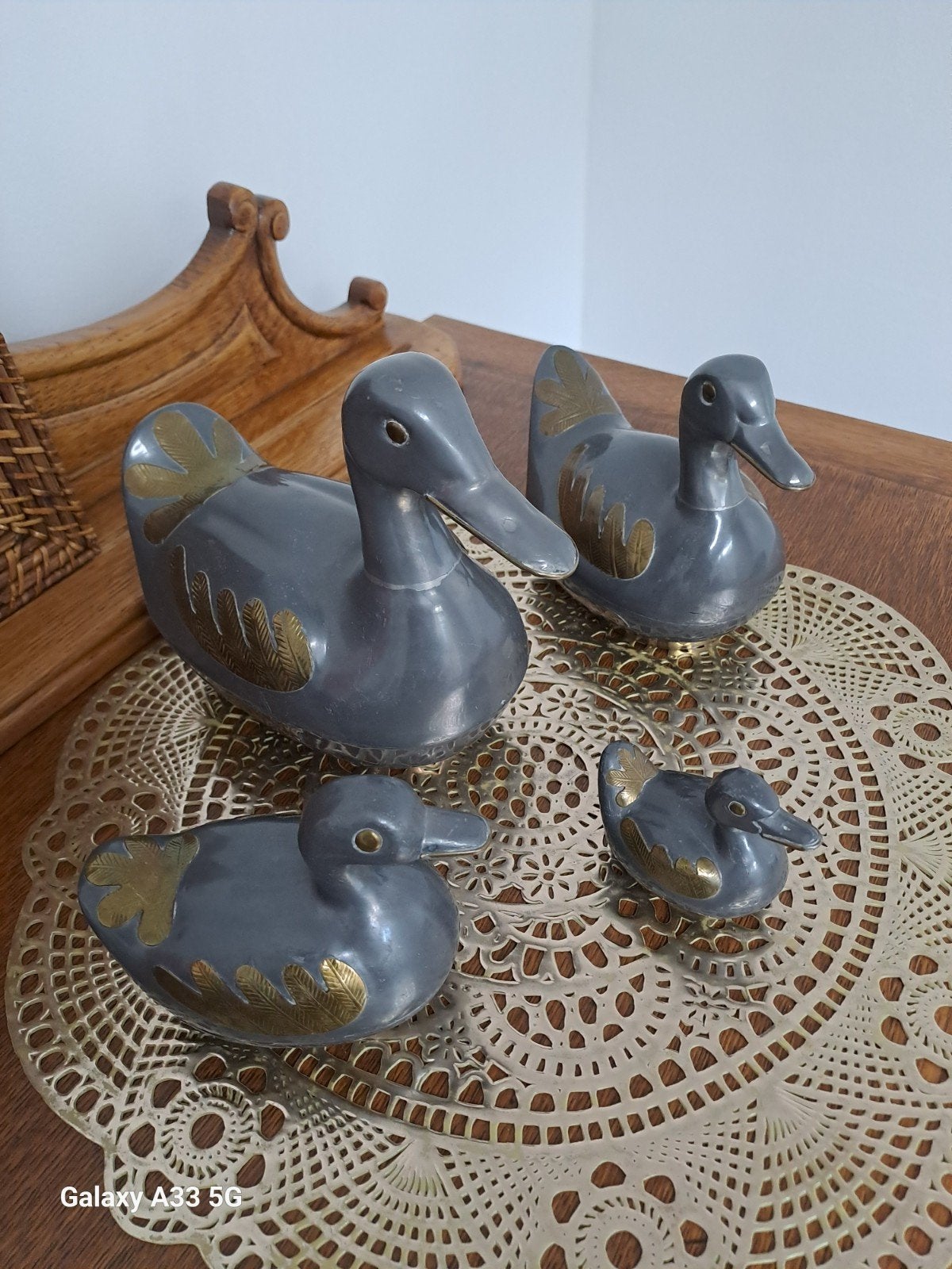 4 canards gigognes vintage en étain  (Hong Kong 196, Antiquités & Art, Enlèvement ou Envoi