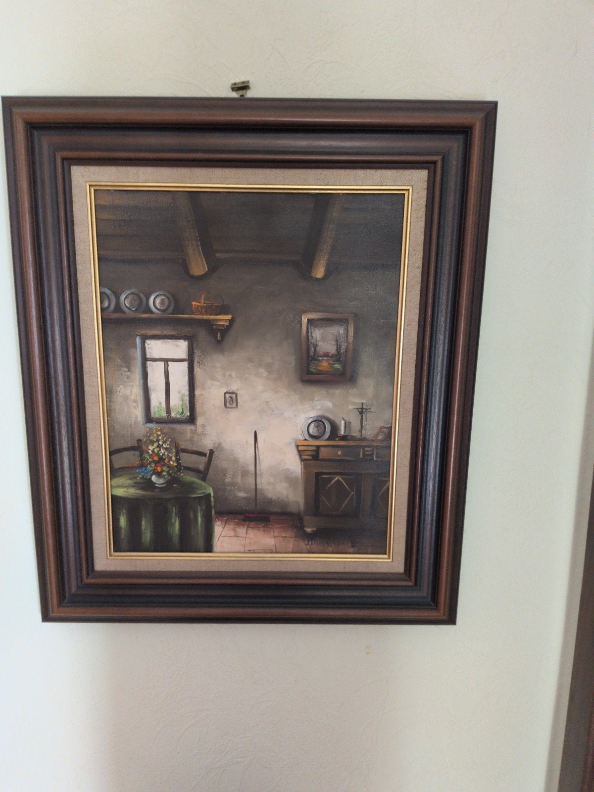 Schilderij met mooie kader., Antiek en Kunst, Kunst | Schilderijen | Klassiek, Ophalen