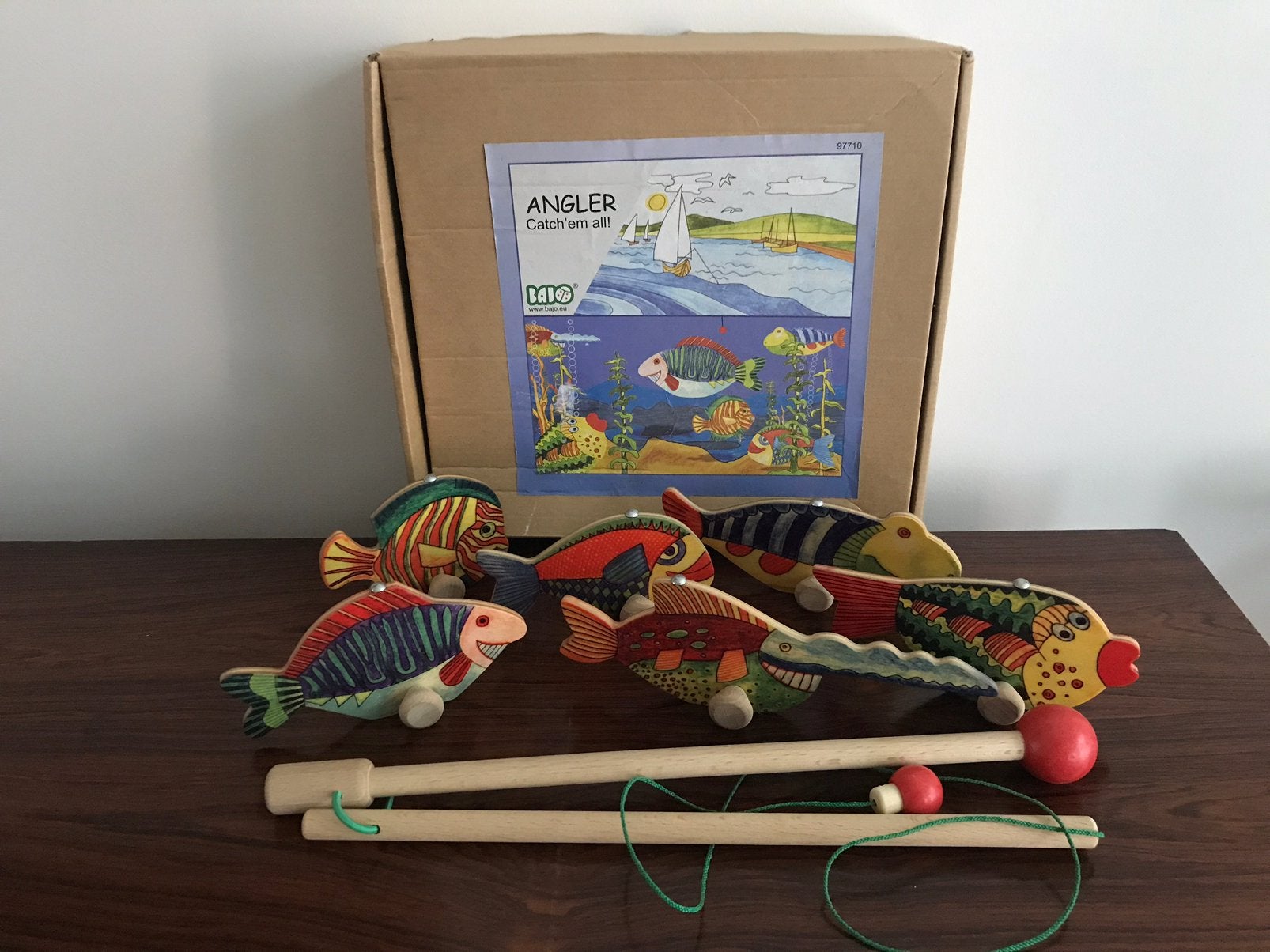 Bajo Angler houten visspel hengel spel vissen, Kinderen en Baby's, Speelgoed | Houten speelgoed, Ophalen of Verzenden, Zo goed als nieuw