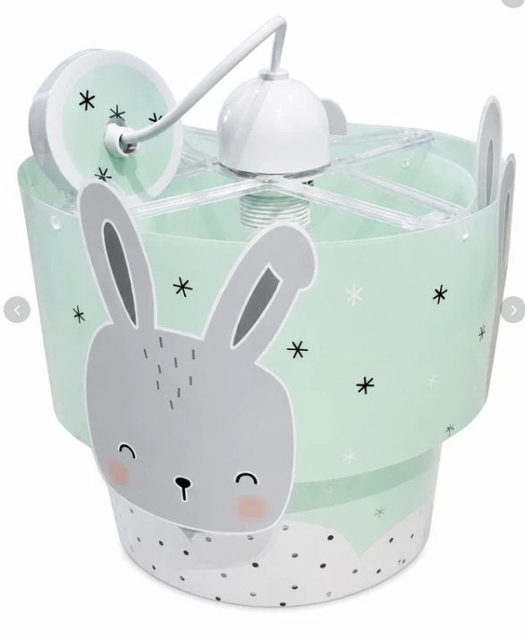 Suspension luminaire enfant lapin vert phosphorescent, Lampe, Enlèvement ou Envoi, Comme neuf, Vert