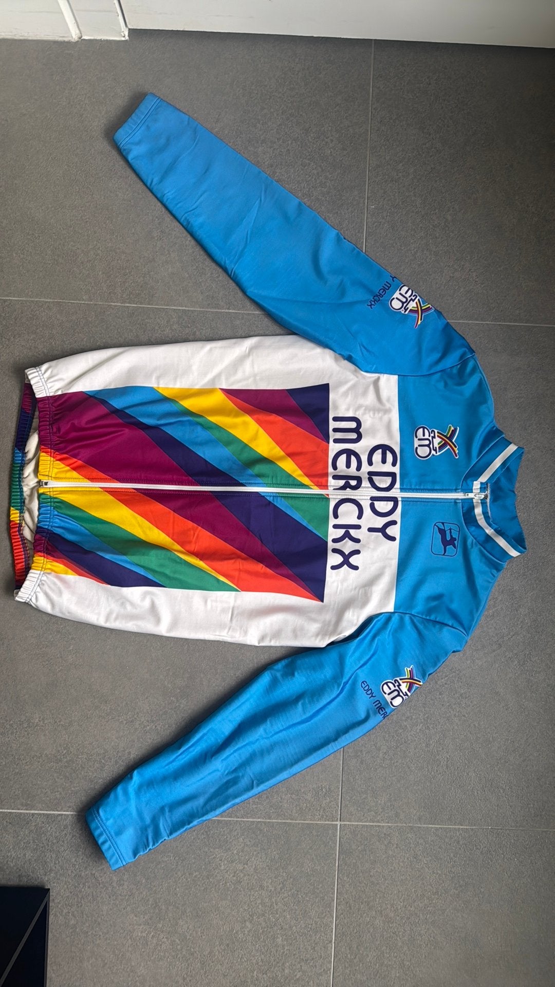 Eddy Merckx vintage vest jaren 80’ maat 4, Enlèvement ou Envoi, Course à pied ou Cyclisme, Taille 48/50 (M), Multicolore