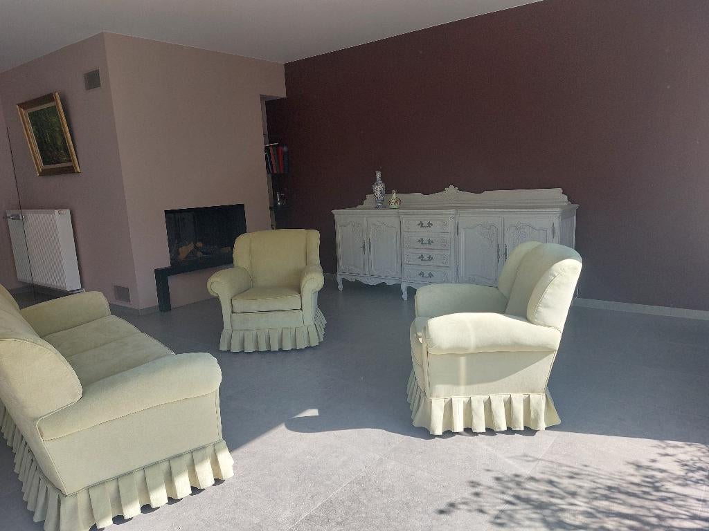 Canapé + 2 fauteuils, Maison & Meubles, Canapés | Salons, Moins de 75 cm, Banc droit, Comme neuf, Enlèvement