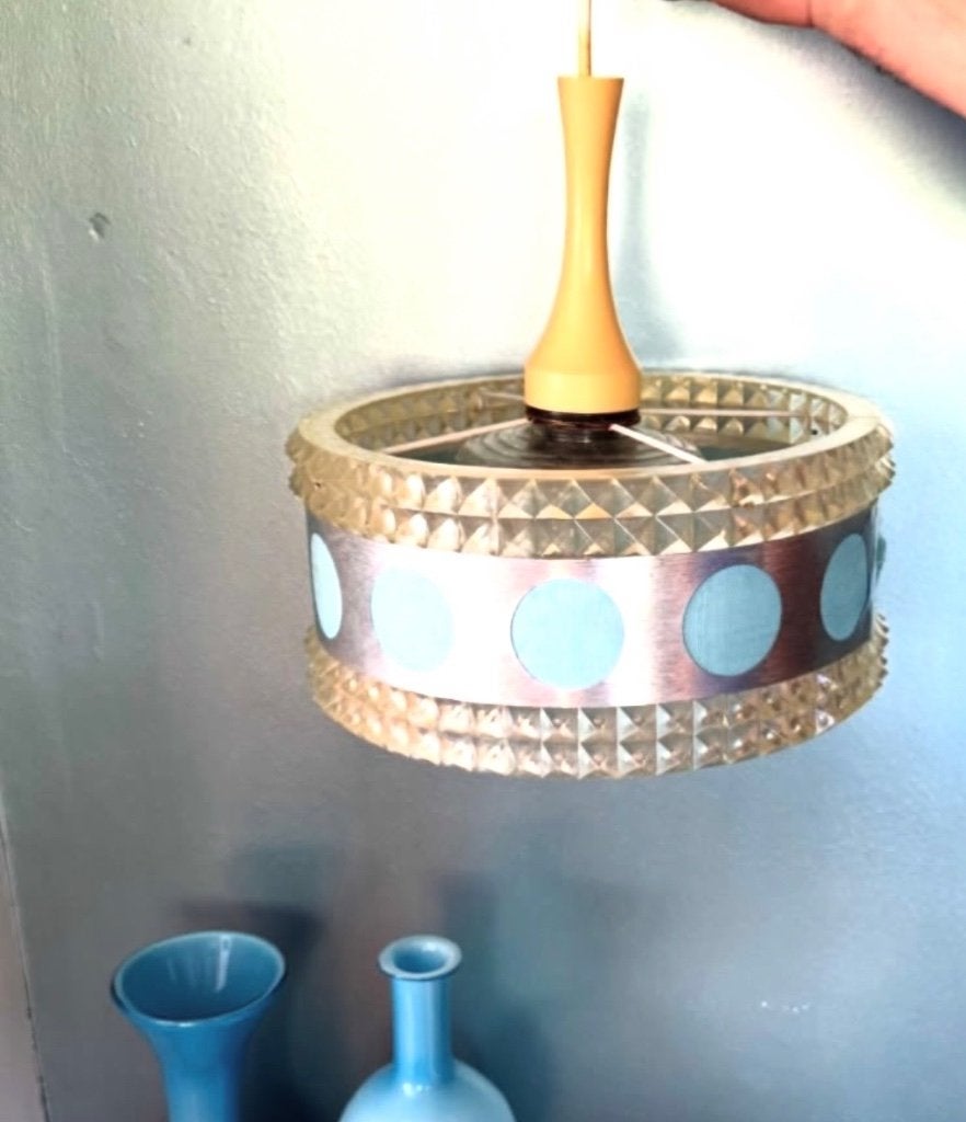 Lampe suspendue vintage de l'ère spatiale, Enlèvement ou Envoi, Verre, Suspension, Vintage