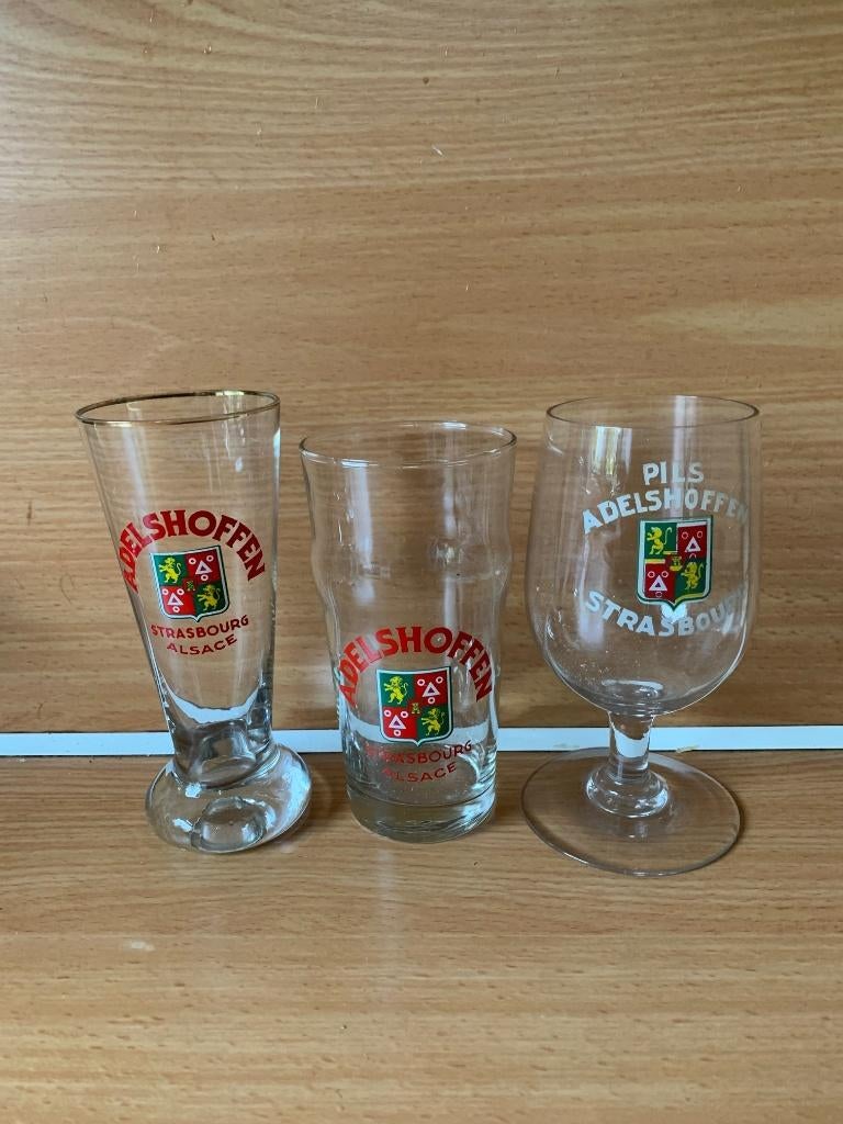 12 vieux verres à bière  du Luxembourg et de la France, Enlèvement ou Envoi, Neuf, Verre ou Verres, Autres marques