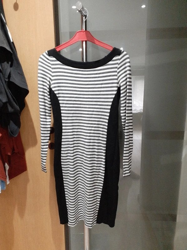 Robe noir blanc esprit Taille XS, Enlèvement ou Envoi, Au-dessus du genou, Taille 34 (XS) ou plus petite, Porté