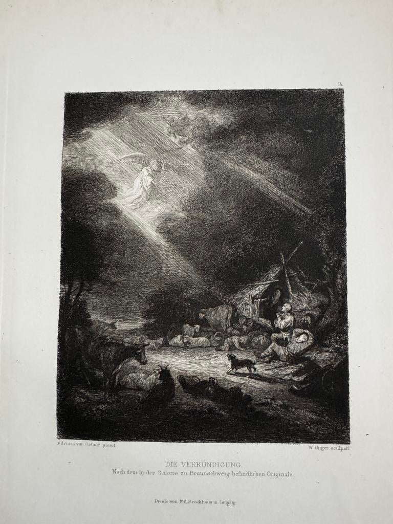 Antieke gravure 19e eeuw ets, Antiek en Kunst, Kunst | Etsen en Gravures, Ophalen, Ets