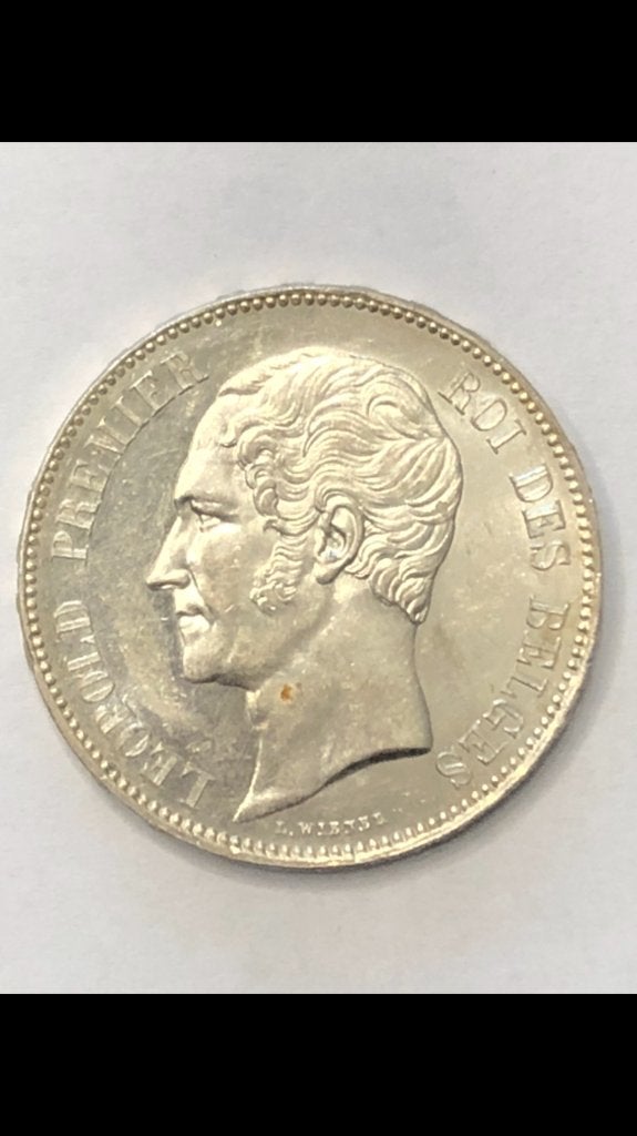 Munt zilver België 5 FR Leop I jaartal 1850 topkwaliteit !!, Enlèvement ou Envoi, Monnaie en vrac, Argent, Argent