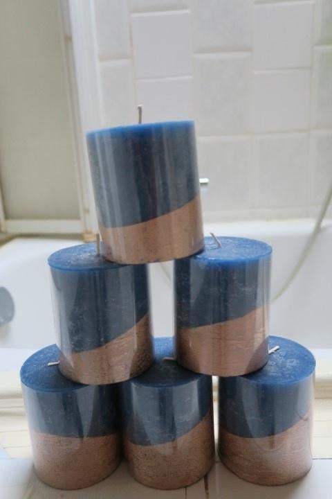 Blokkaarsen blauw vanaf 1 €, Huis en Inrichting, Overige materialen, Blauw, Nieuw, Ophalen of Verzenden
