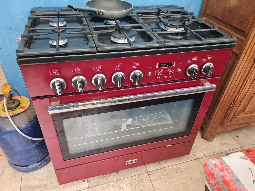 Piano Falcon FX90 + Hote + Crédence, Electroménager, Cuisinières, Neuf, À Poser, 5 zones de cuisson ou plus, 85 à 90 cm, 60 cm ou plus