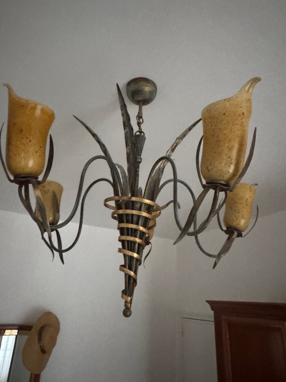 Lustre plafond, Enlèvement, Comme neuf, Verre, Antiquite