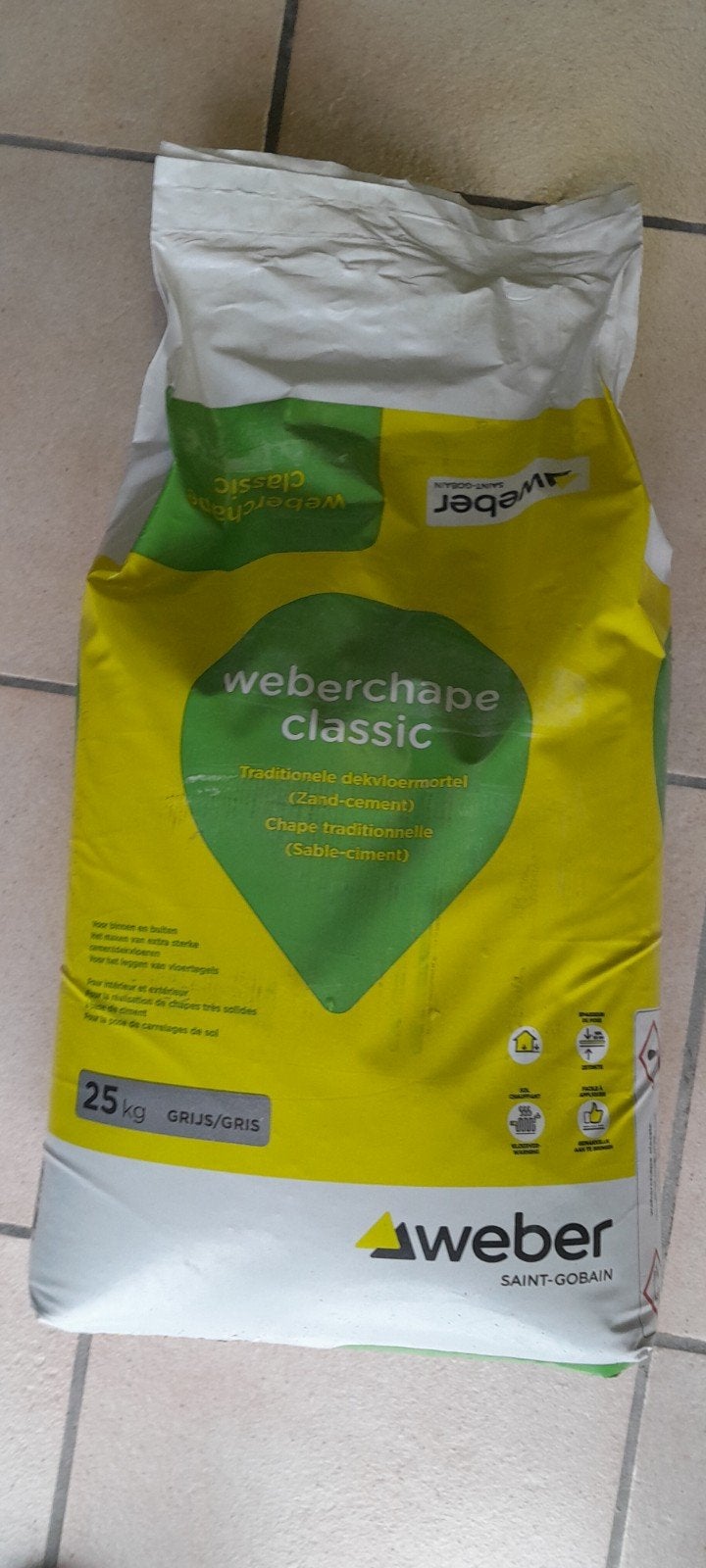 Weberchape Classic 25 kg, Bricolage & Construction, Dalles & Carrelages, Enlèvement, Comme neuf