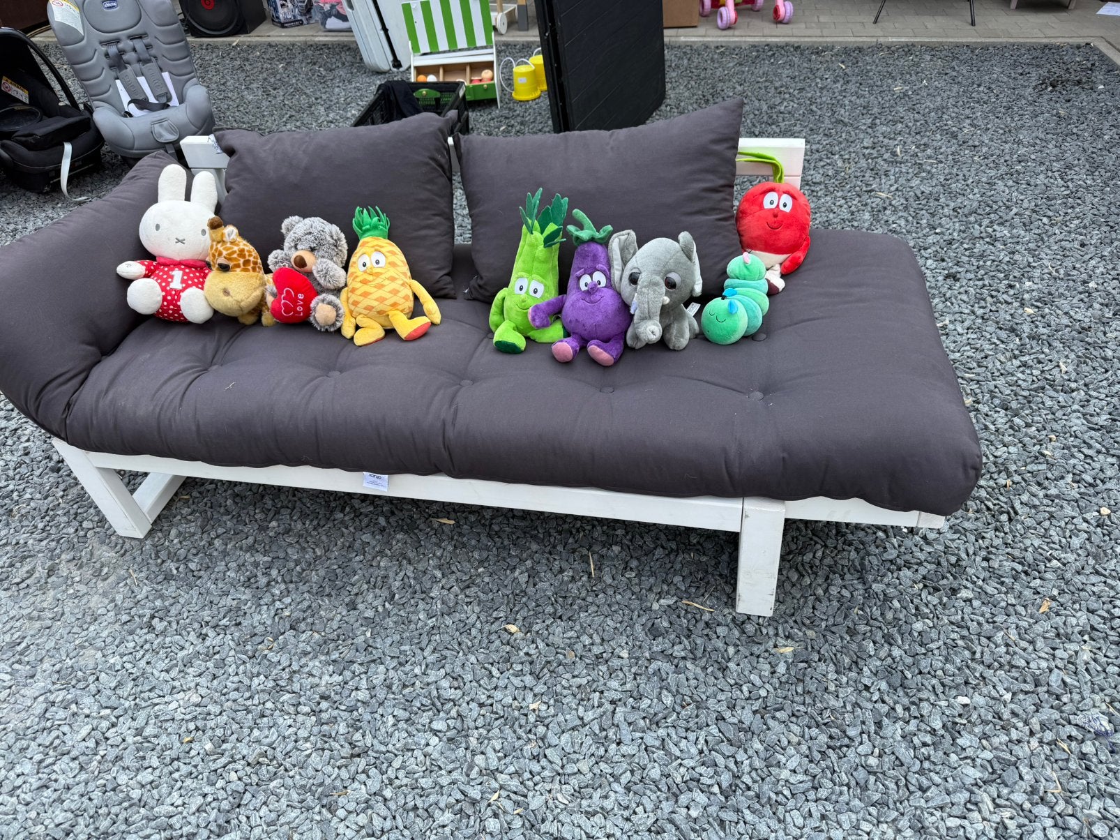 Futon karup anthracite et blanc, Jardin & Terrasse, Bancs de jardin, Enlèvement, Comme neuf