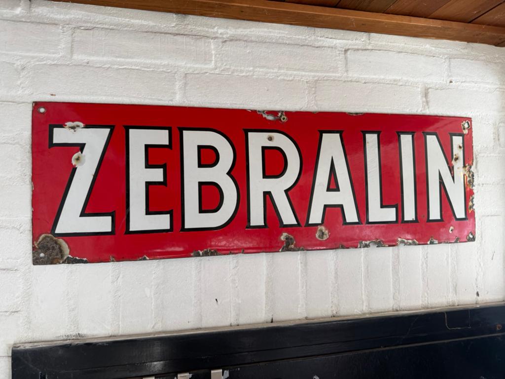 ZEBRALIN emaille reclamebord, Antiek en Kunst, Ophalen of Verzenden