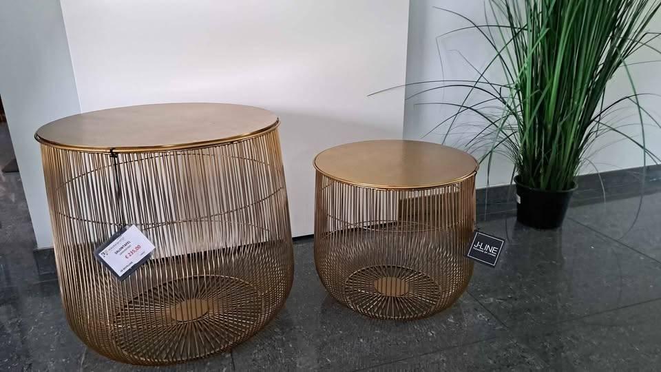 2 delig salontafels J-line, Ophalen, 50 tot 100 cm, 50 tot 75 cm, Rond