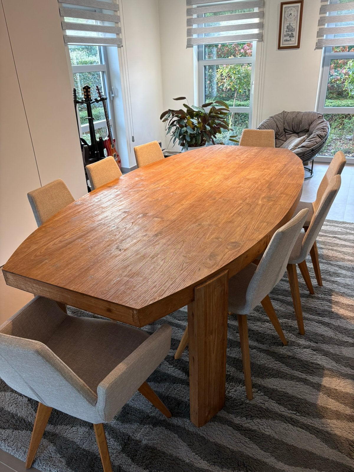 Table de salle à manger ovale en teck DBodhi (240 x 120 cm), Teck, Comme neuf, 100 à 150 cm, Enlèvement