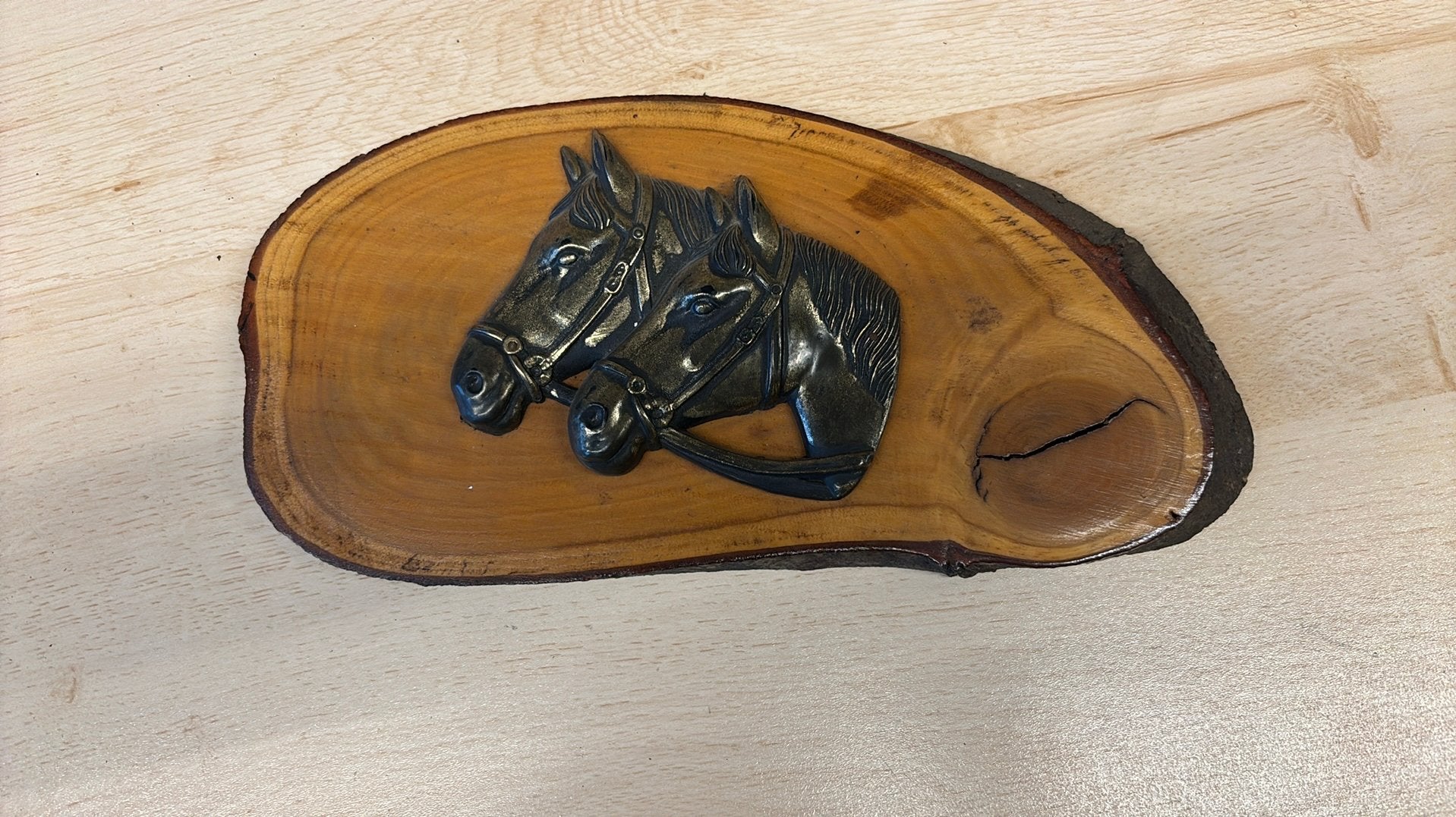 Houten paneel met paarden (doos 6), Antiek en Kunst, Ophalen of Verzenden