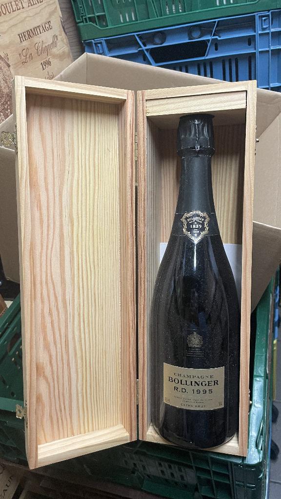champagne BOLLINGER RD 1995 en coffret bois, Enlèvement ou Envoi, Champagne