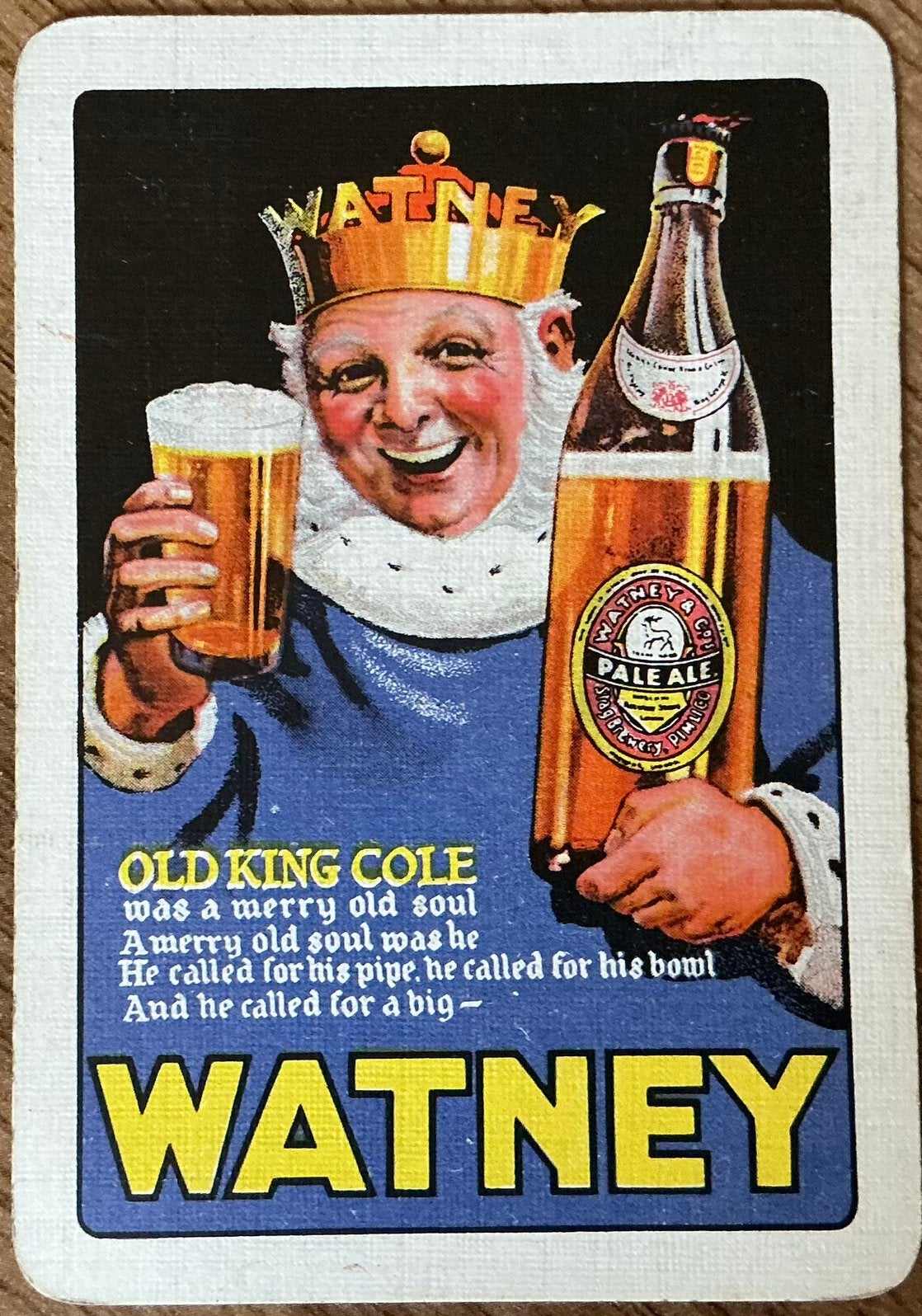 Oude speelkaart WATNEY PALE ALE, Verzamelen, Ophalen of Verzenden, Zo goed als nieuw, Speelkaart(en)