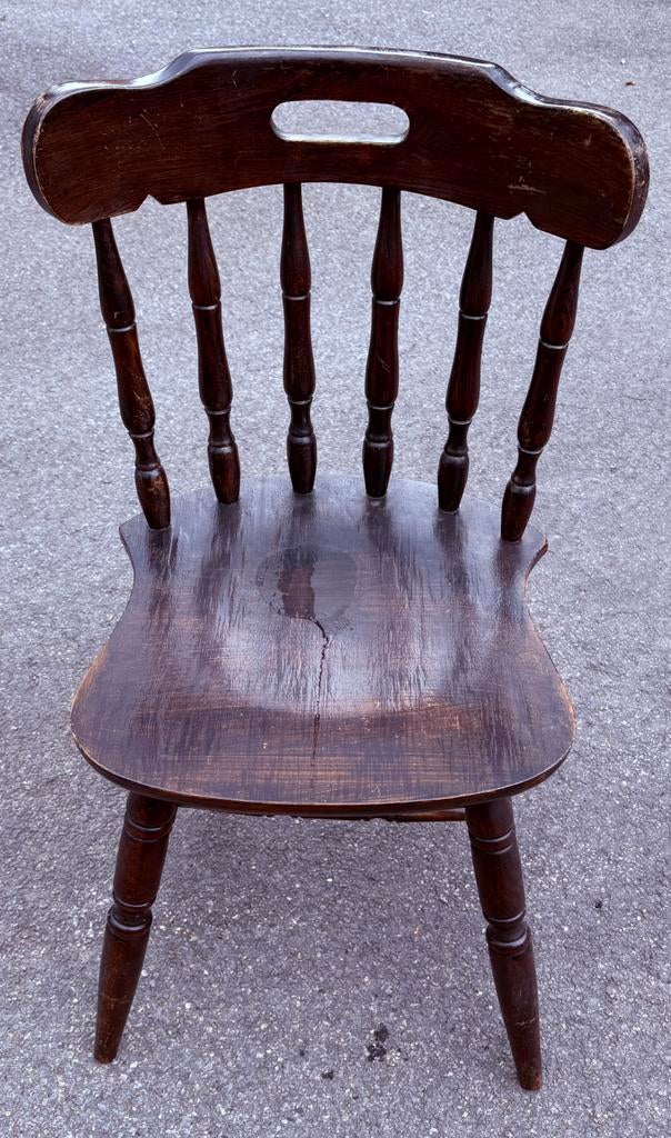 4 chaises en bois brun massif, Enlèvement ou Envoi