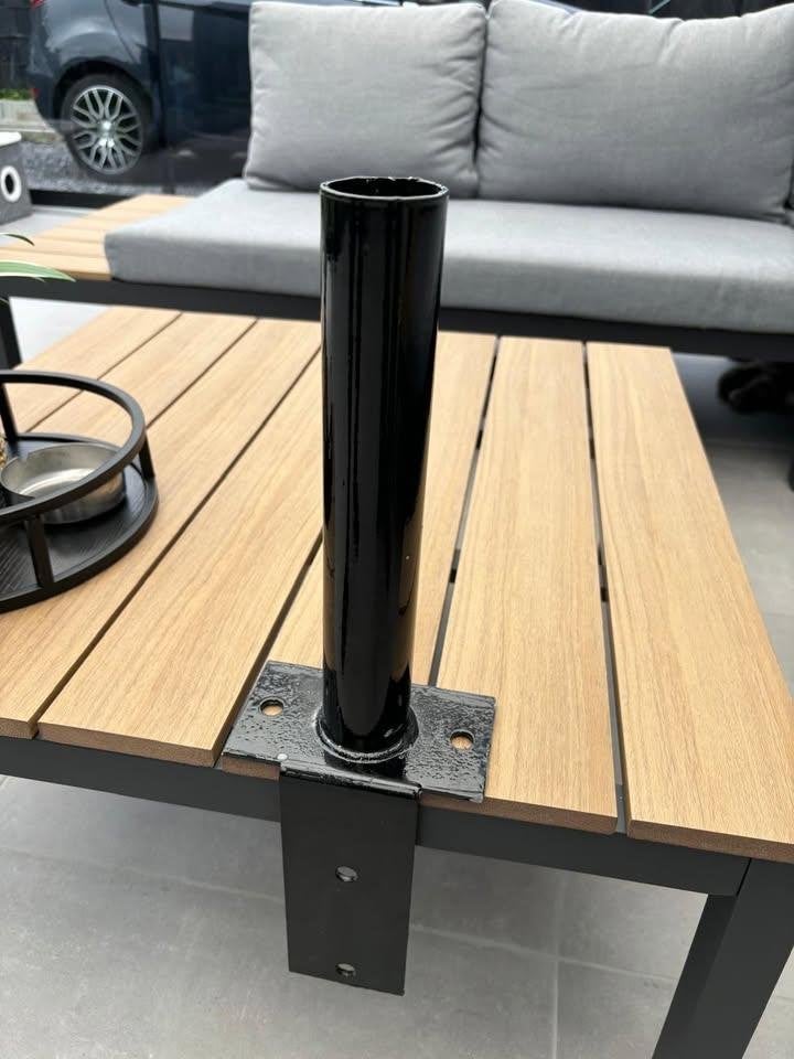 Paalhouder Keerwand Vierkant Zwart (RAL 9005) 60 x 60 mm, Tuin en Terras, Ophalen, Nieuw