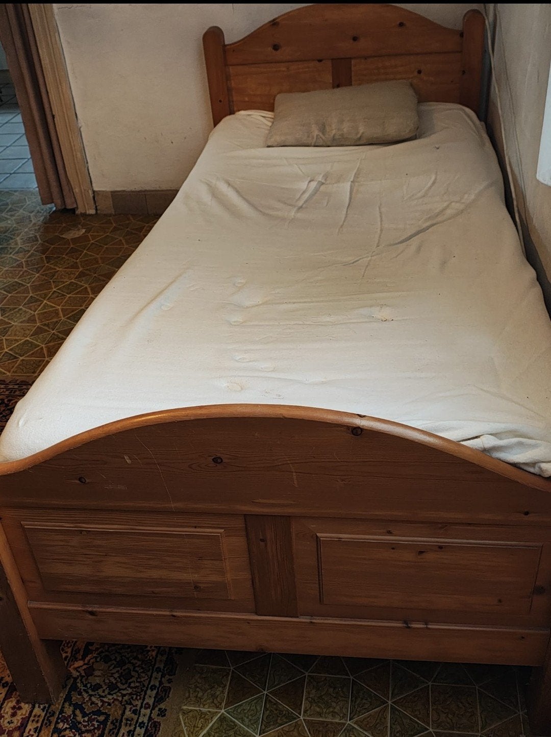 eenpersoonsslaapkamer, Huis en Inrichting, Ophalen, Gebruikt, Grenenhout