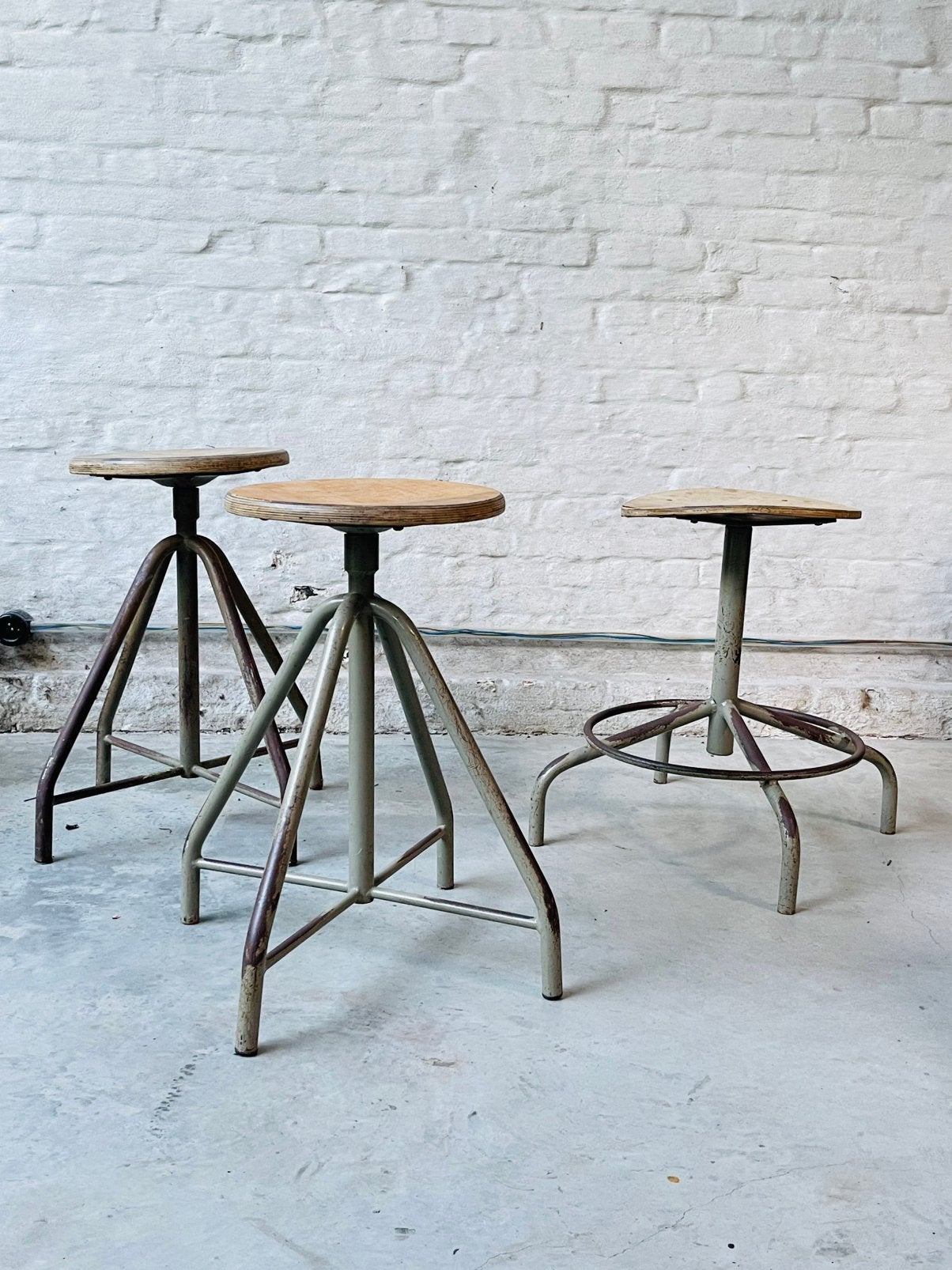 Vintage Industriele krukken 4 stuks, Antiek en Kunst, Ophalen