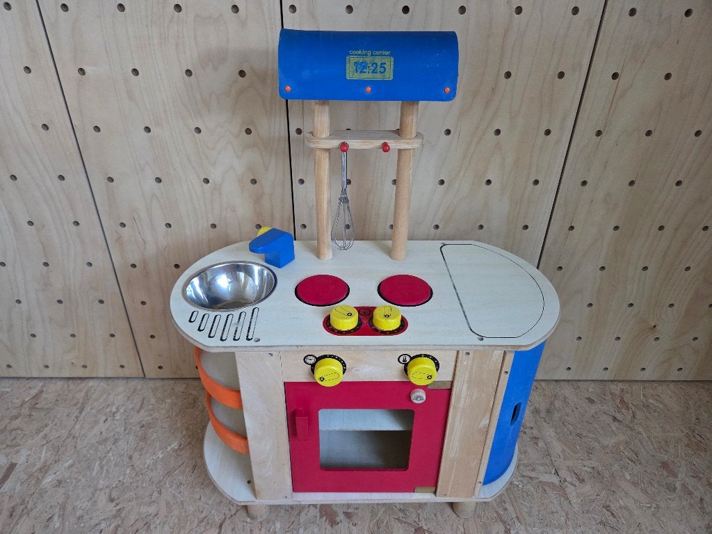 Mooie houten speelkeuken met toebehoren, Kinderen en Baby's, Ophalen, Gebruikt, Hout, Speelkeuken