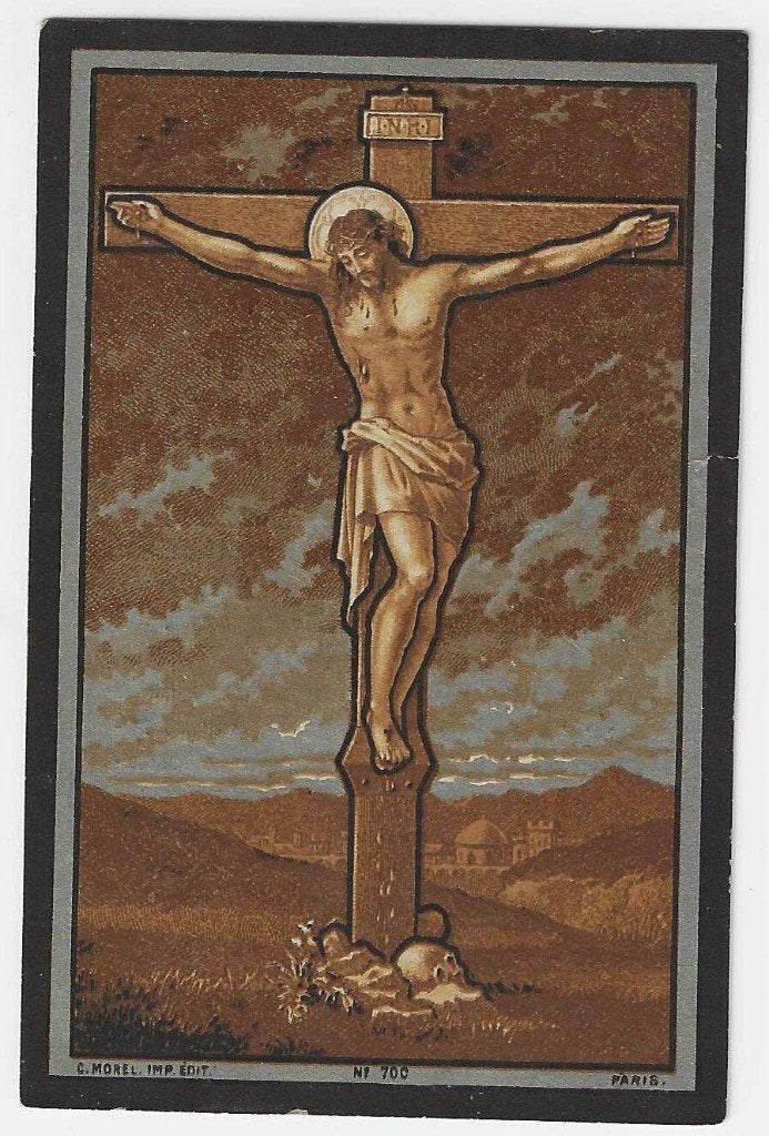 Louis Delneste, ? 1843 - Wattrelos 1896, Enlèvement ou Envoi, Image pieuse