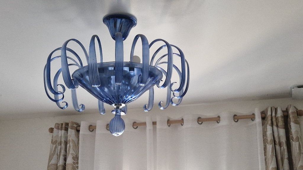 LUSTRE MURANO DOLCE BLUE 50 CM, Enlèvement, Comme neuf, Verre, Contenporain
