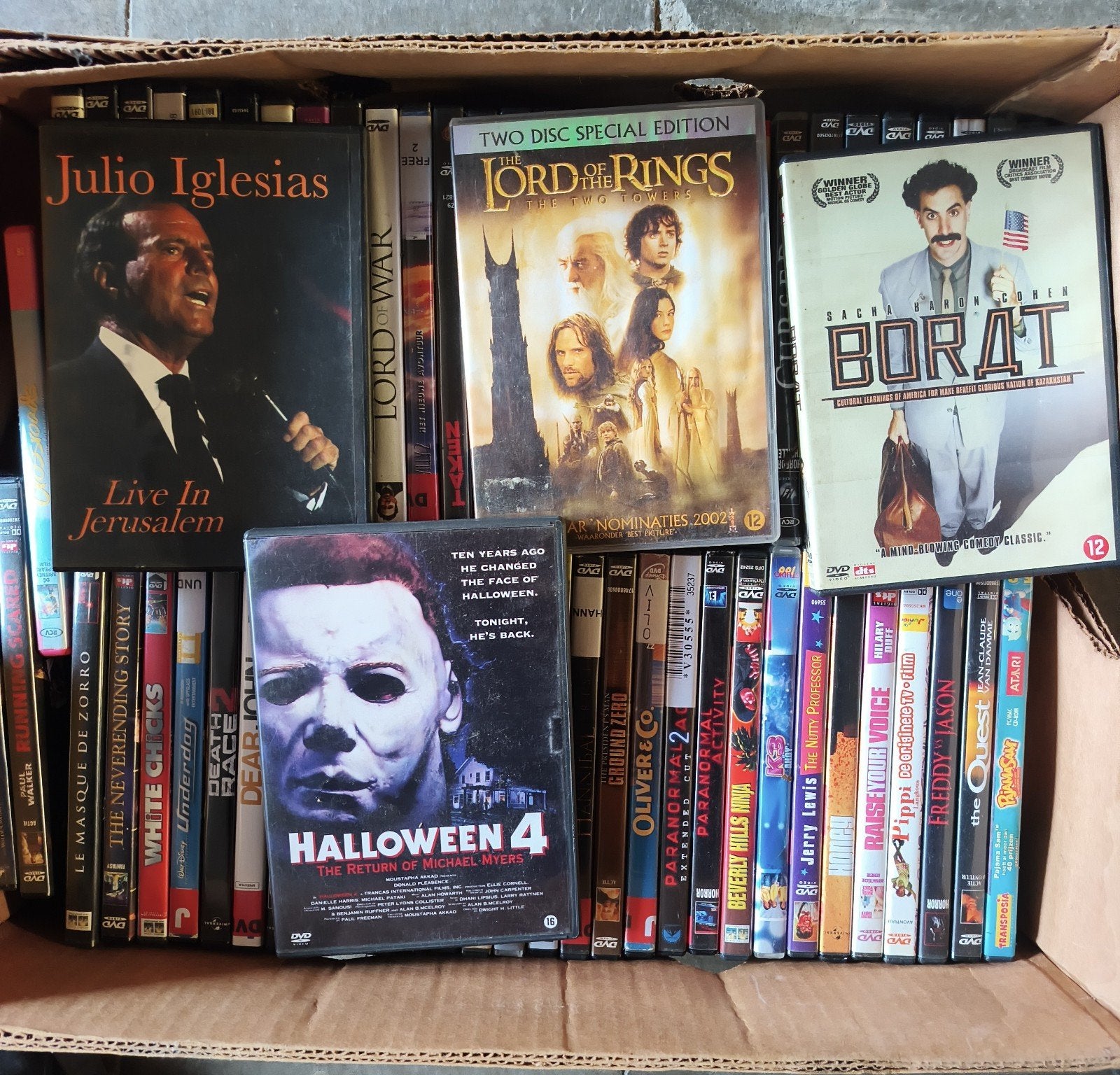 Dozen Vol DVD's – Meer dan 200 Films, Gebruikt, Spaans, Vanaf 6 jaar, Actie en Avontuur