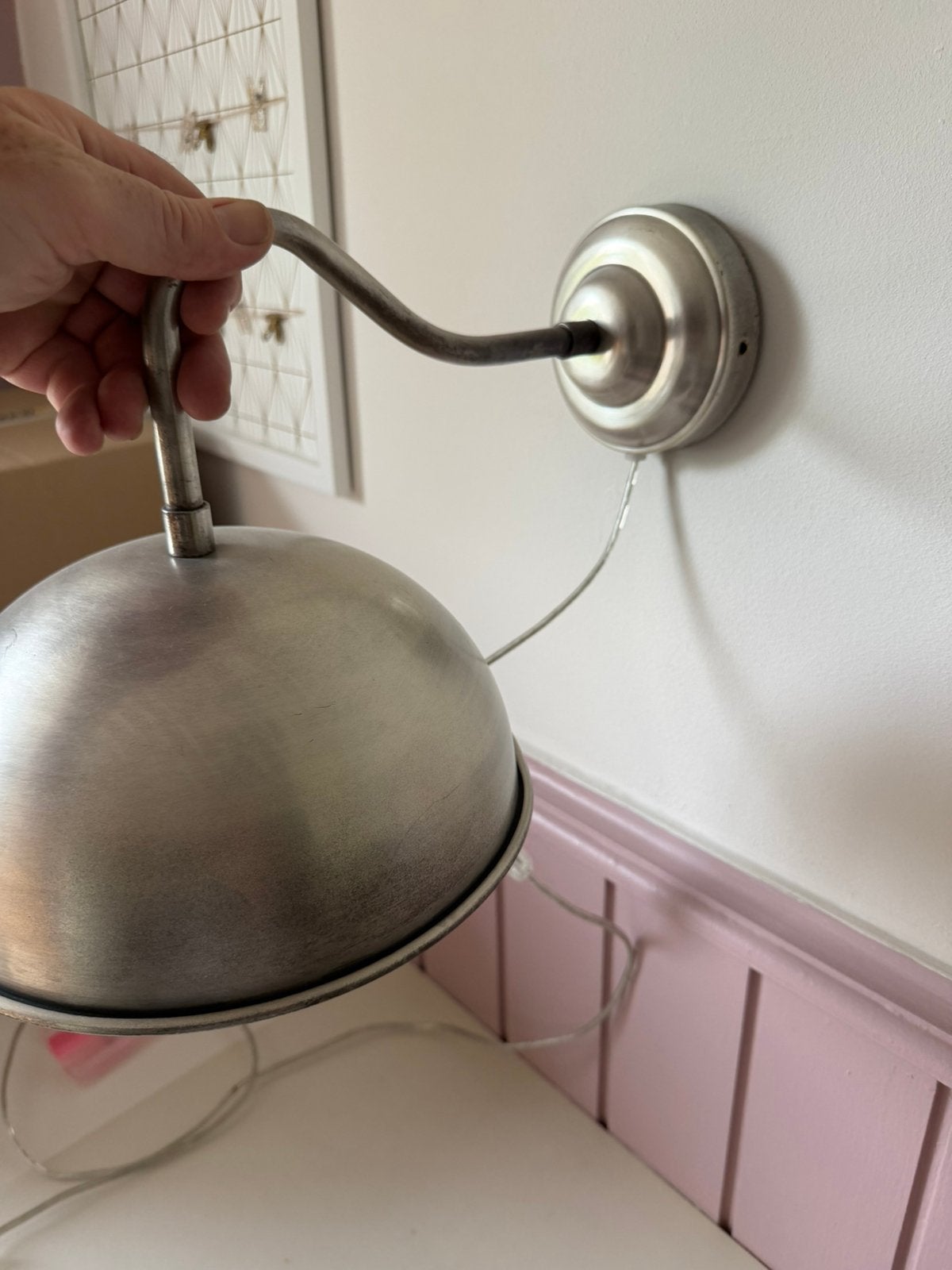 Lampe suspendue argentée, Enlèvement, Comme neuf