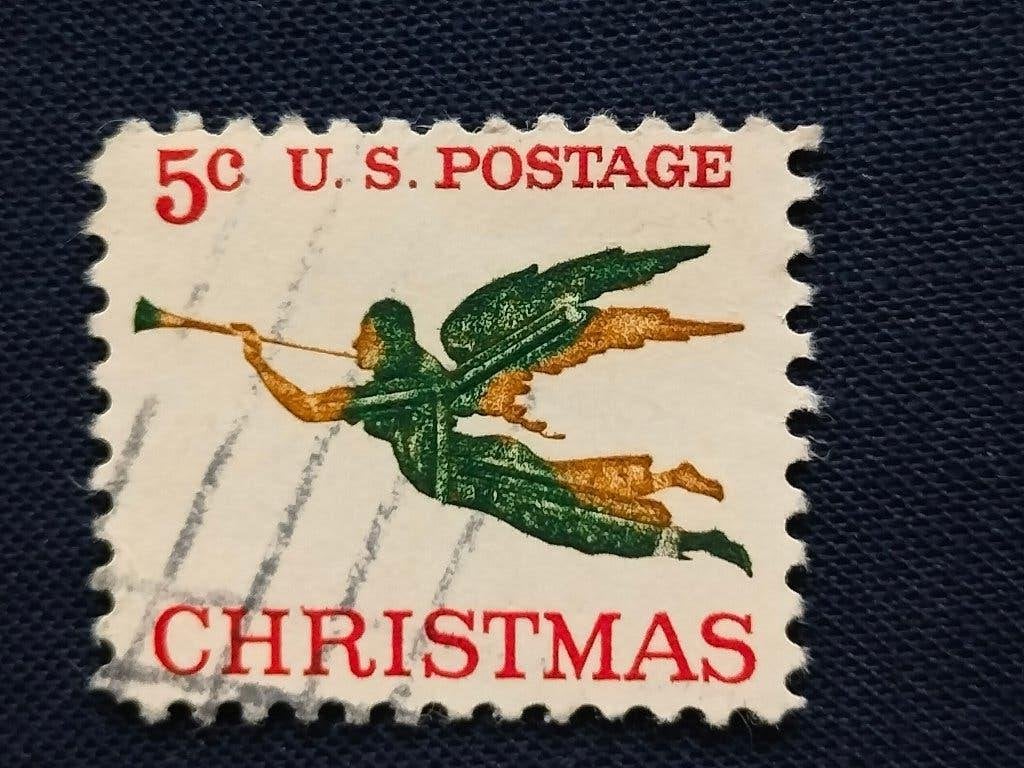 États-Unis 1965 - Noël, ange avec trompette, Envoi, Affranchi, Amérique du Nord