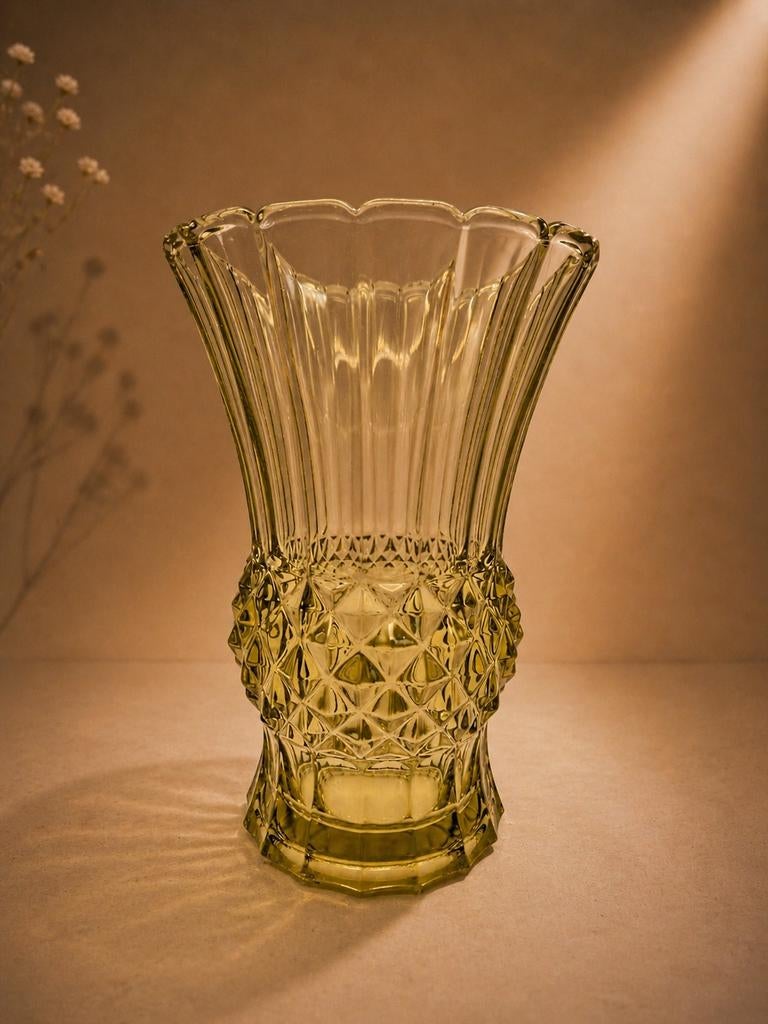 Val St Lambert Baden 1935 citrine 21cm Art Déco, Enlèvement ou Envoi
