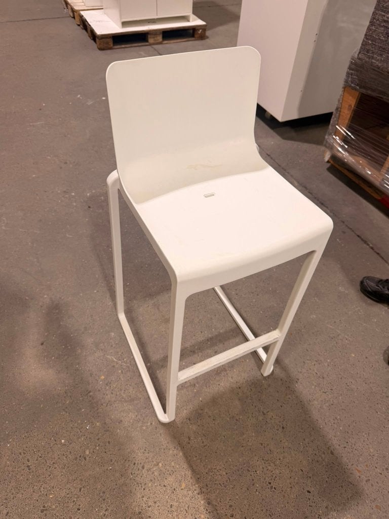 6x tabouret de bar blanc - flexfurn, Maison & Meubles, Tabourets de bar, Enlèvement, Utilisé, Synthétique