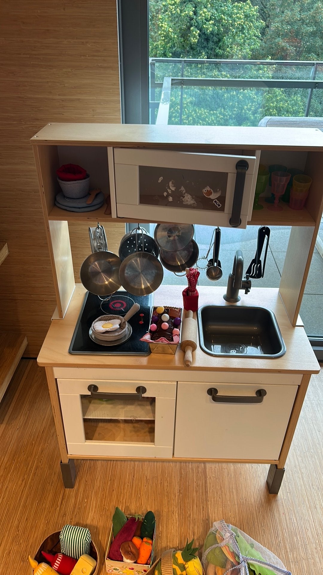 Cuisine ikea + divers ustensiles, Enlèvement, Utilisé, Bois, Jouer à la cuisine
