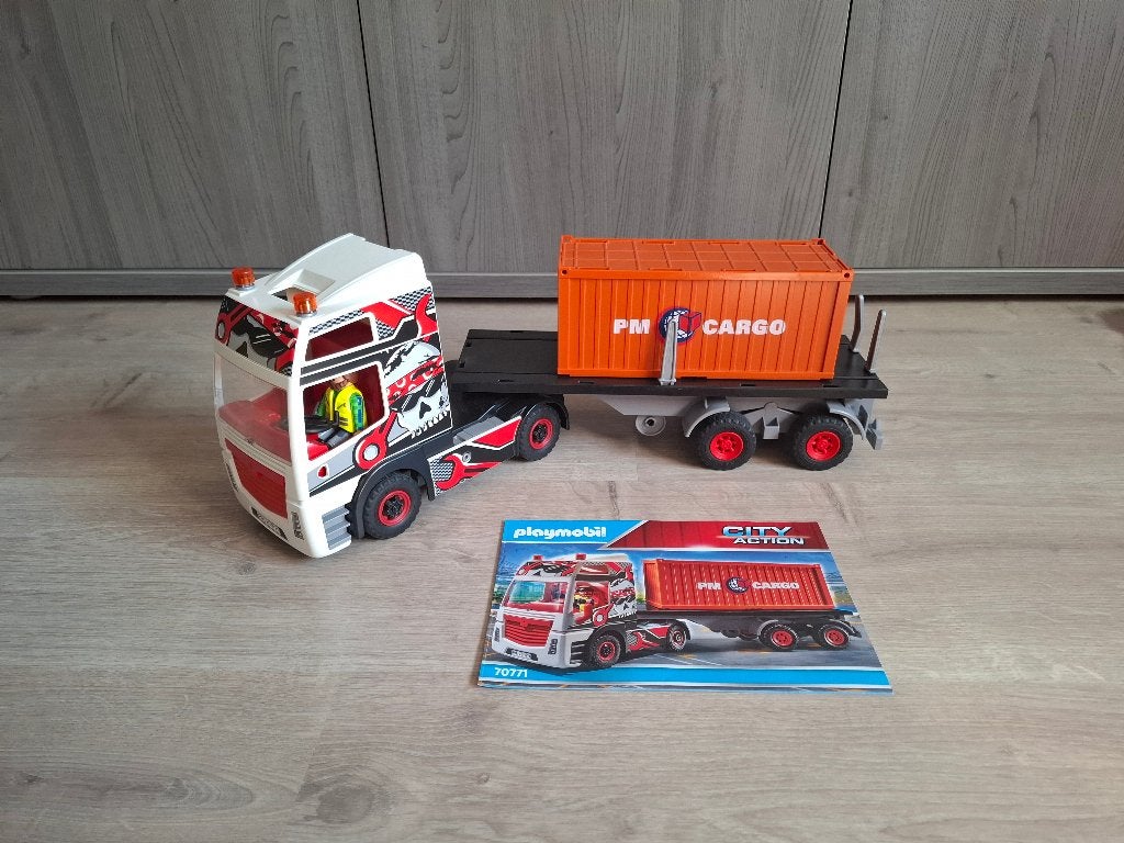 Playmobil vrachtwagen cargo, Kinderen en Baby's, Speelgoed | Playmobil, Ophalen, Zo goed als nieuw, Complete set, Voertuig