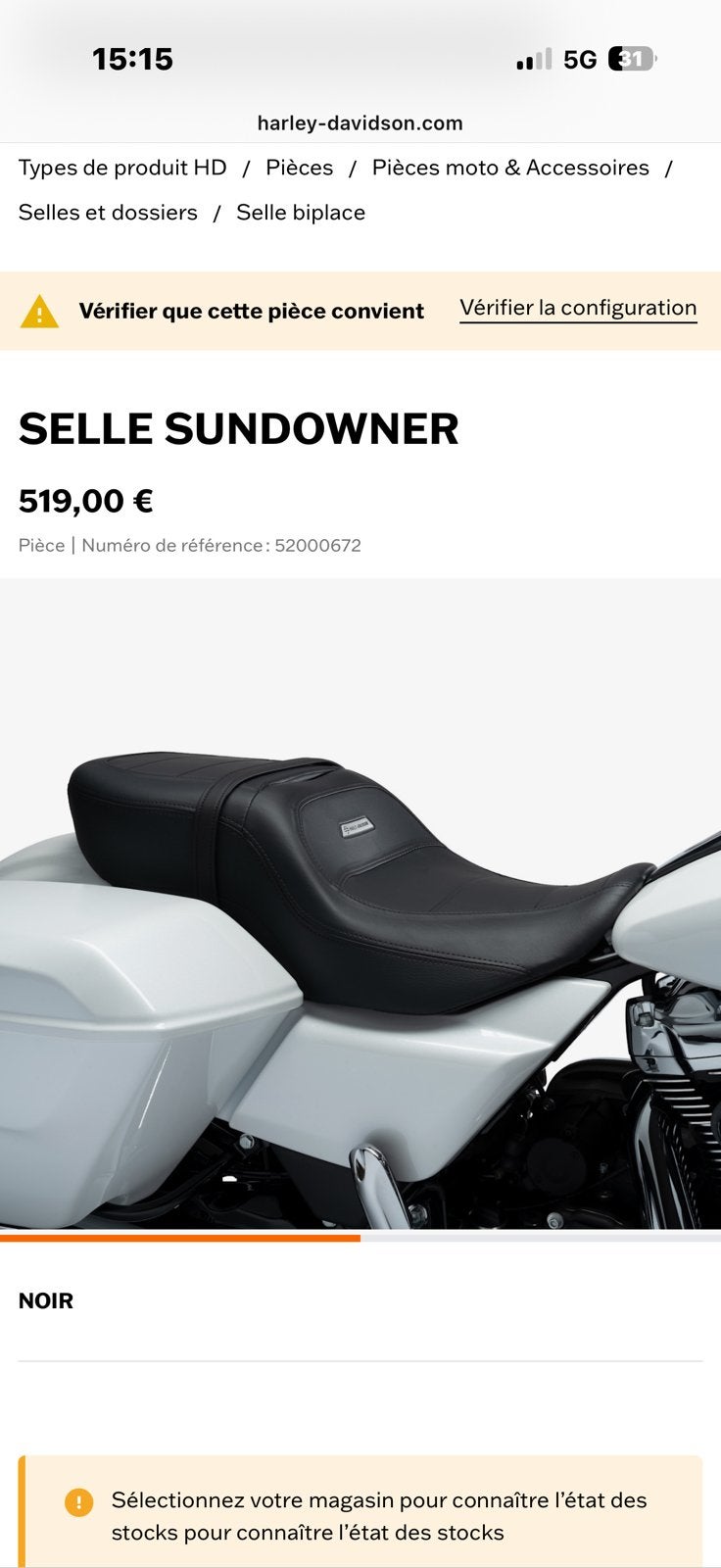 Selle duo confort SUNDOWNER pour Harley Touring, Enlèvement ou Envoi, Utilisé