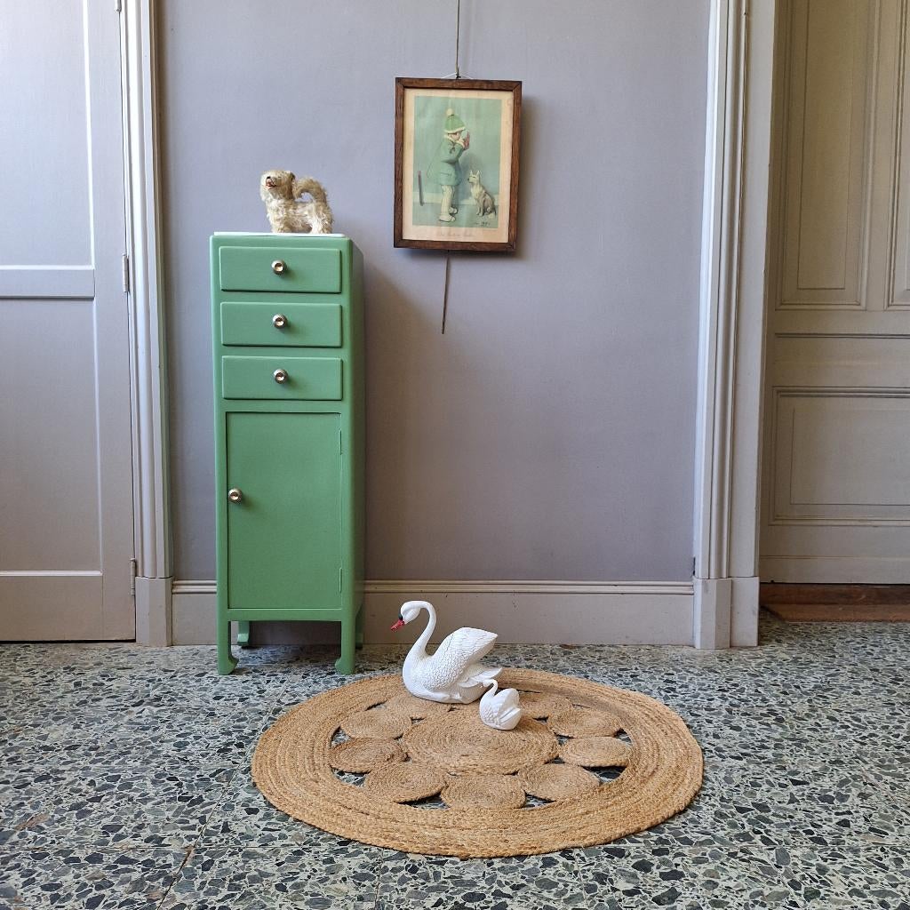 vintage badkamerkastje kinderkamer kast 50's ladenkastje, 3 ou 4 tiroirs, 25 à 50 cm, Utilisé, 100 à 150 cm