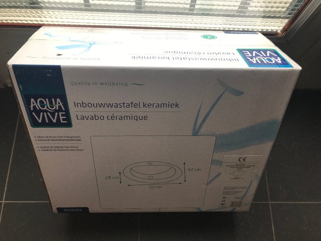LAVABO céramique vasque encastrable NEUF, Enlèvement, Neuf, Lavabo